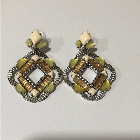 Stella & Dot Jewelry - Stella & Dot Silver and Yellow Geometric Earrings